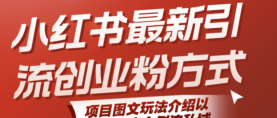 小红书最新引流创业粉方式，项目图文玩法介绍以及如何安全倒流私域-轻金阁