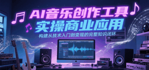 AI音乐创作工具实操商业应用，构建从技术入门到变现的完整知识闭环-轻金阁