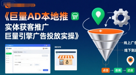 巨量AD本地推实体获客推广，巨量引擎广告投放实操-轻金阁