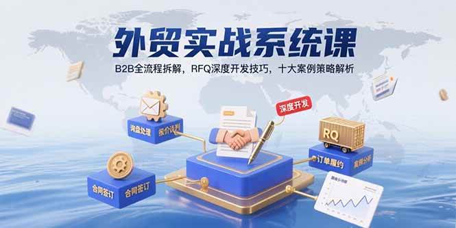 （15562期）外贸实战系统课：B2B全流程拆解，RFQ深度开发技巧，十大案例策略解析-轻金阁