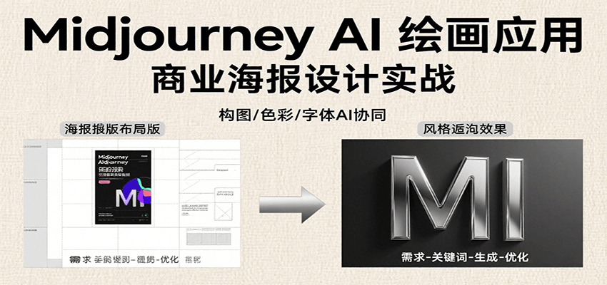 Midjourney AI绘画应用，关键词指令解析、漫画头像制作、海报设计、3D人物生成等-轻金阁