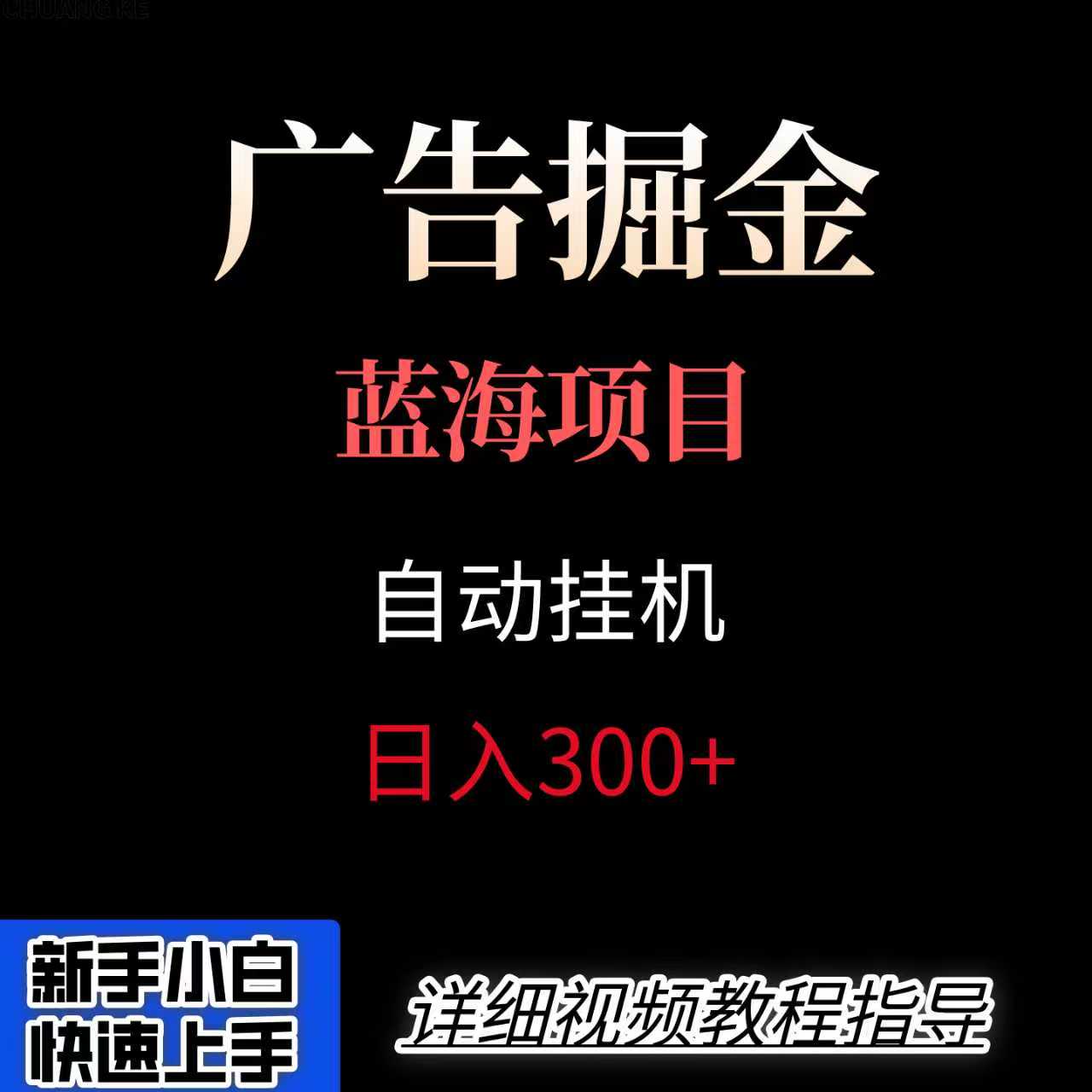 广告自动挂机掘金项目，小白轻松入手，迈出实现副业收入大于主业收入的一步-轻金阁