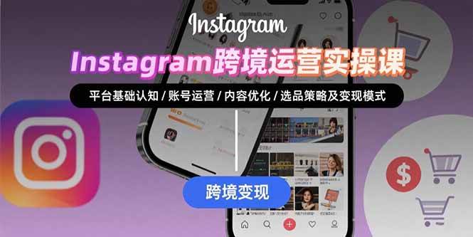 （15644期）Instagram跨境运营实战：平台认知/账号运营/内容优化/选品策略及变现模式-轻金阁
