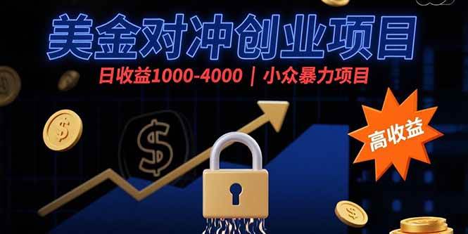 （15642期）美金对冲创业项目，日收益1000-4000，小众暴力项目-轻金阁