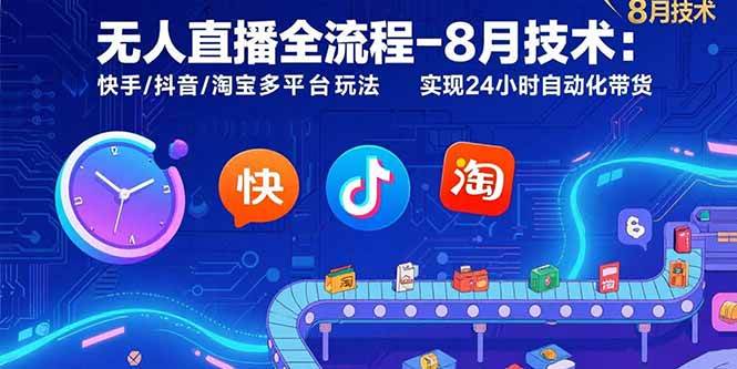 （15635期）无人直播全流程-8月技术：快手/抖音/淘宝多平台玩法 实现24小时自动化带货-轻金阁