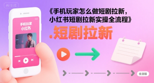 手机玩家怎么做短剧拉新，小红书短剧拉新实操全流程-轻金阁