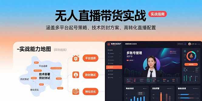 （15622期）无人直播带货实战，涵盖多平台起号策略、技术防封方案、高转化直播配置-轻金阁