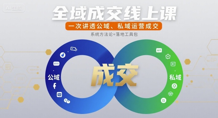 全域成交线上课，一次讲透公域、私域运营成交-轻金阁
