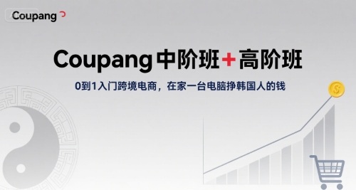 Coupang中阶班+高阶班，0到1入门跨境电商，在家一台电脑挣韩国人的钱-轻金阁