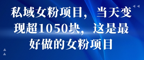 私域女粉项目，当天变现超1k，这是最好做的女粉项目，可放大操作-轻金阁