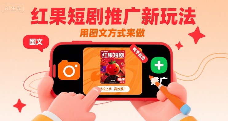 红果短剧推广新玩法，用图文方式来做，有手就会-轻金阁