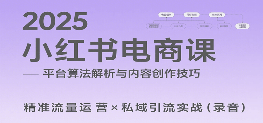 2025小红书电商课：解析算法，创作高转化内容，助力卖家获取流量实现变现（录音）-轻金阁