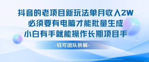 老项目新玩法单月收入2W小白有手就能操作长期项目-轻金阁