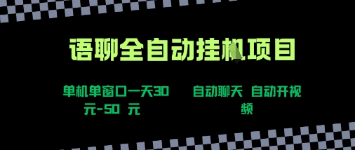 语聊自动视频自动聊天项目全新玩法，单机单窗口一天30-50+，新手看完直接上手【揭秘】-轻金阁