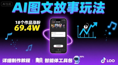 抖音爆火的ai图文故事玩法，18个作品涨粉69.4W，详细制作教程+智能体-轻金阁