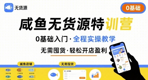 无货源特训营，0基础带你玩转咸鱼无货源-轻金阁