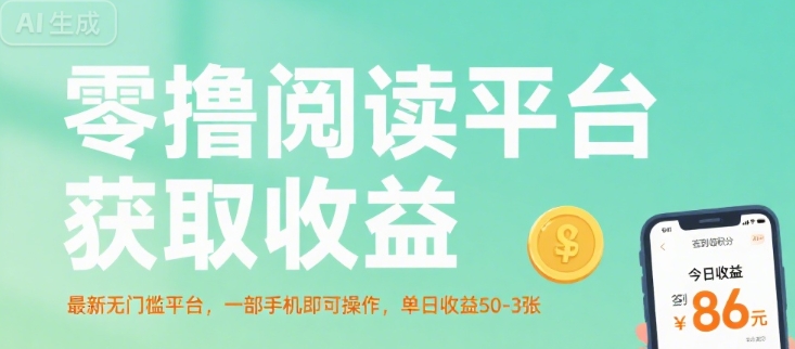 零撸阅读平台获取收益，最新无门槛平台，一部手机即可操作，单日收益50-3张【揭秘】-轻金阁