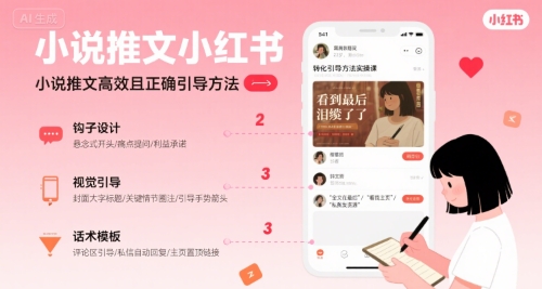 小说推文小红书高转化引导方法实操课，小说推文高效且正确引导方法-轻金阁