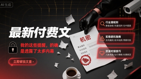 最新付费文：我的这些提醒，的确是透露了太多内幕-轻金阁