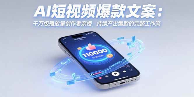 （15569期）AI短视频爆款文案：千万级播放量创作者亲授，持续产出爆款的完整工作流-轻金阁