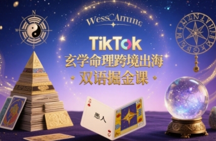TikTok玄学命理跨境出海双语掘金课，手把手教你用命理知识精准直击海外用户痛点-轻金阁