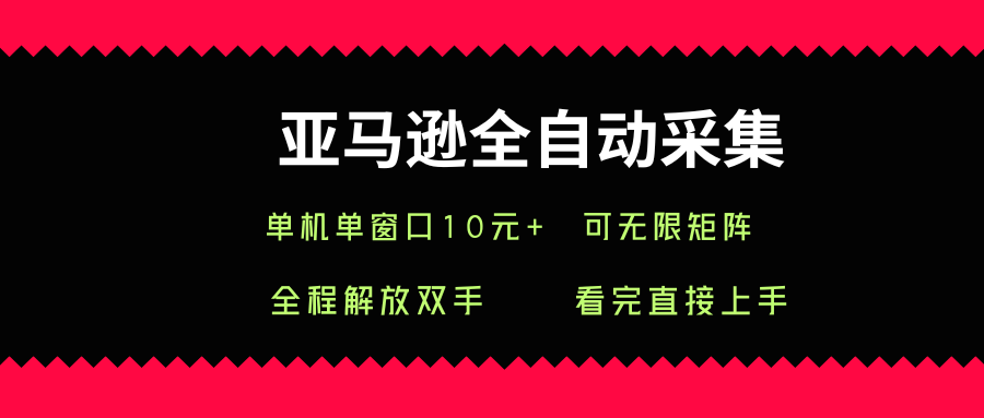 亚马逊全自动采集，单机单窗口一天10+，可无限矩阵去做【揭秘】-轻金阁