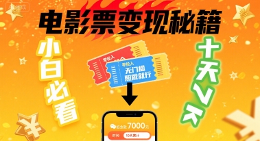 小白必看！卖电影票项目，零投入无门槛谁都能做，十天到手 7k，照做就行【揭秘】-轻金阁