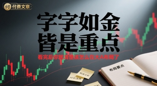 付费文章：字字如金 皆是重点， 看完后 你就清楚该怎么在大A布局了-轻金阁