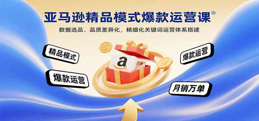 亚马逊精品模式爆款运营课：数据选品、品质差异化，精细化关键词运营体系搭建-轻金阁