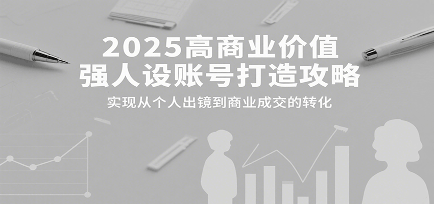 2025高商业价值强人设账号打造攻略，实现从个人出镜到商业成交的转化-轻金阁