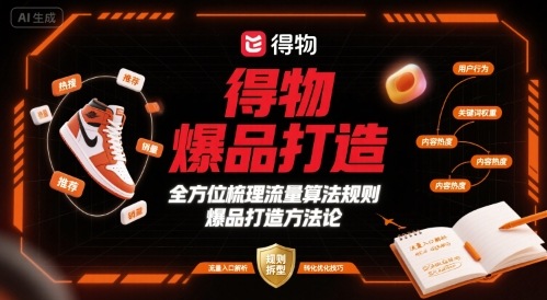 得物爆品打造，全方位梳理得物流量算法规则爆品打造规则-轻金阁