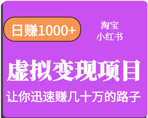 淘宝OR小红书虚拟变现，日赚1000+，多账号操作年收入几十W不等-轻金阁