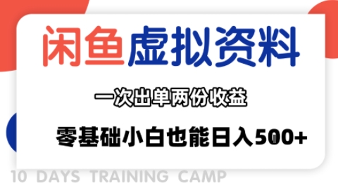 闲鱼虚拟资料新变现玩法，信息差项目，一次出单两份收益，无需囤货，可批量矩阵，零基础小白也能日入多张-轻金阁
