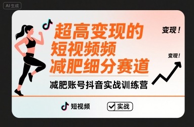 超高变现的短视频减肥细分赛道，减肥账号抖音实战训练营-轻金阁