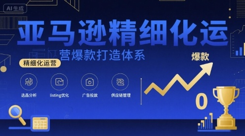 亚马逊精细化运营爆款打造体系，视频课+全套资料文档-轻金阁