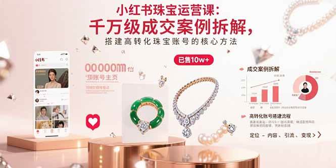 （15742期）小红书珠宝运营课：千万级成交案例拆解，搭建高转化珠宝账号的核心方法-轻金阁
