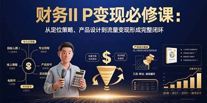 （15728期）财务IP变现必修课：从定位策略、产品设计到流量变现形成完整闭环-轻金阁