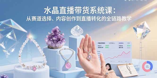 （15721期）水晶直播带货系统课：从赛道选择、内容创作到直播转化的全链路教学-轻金阁