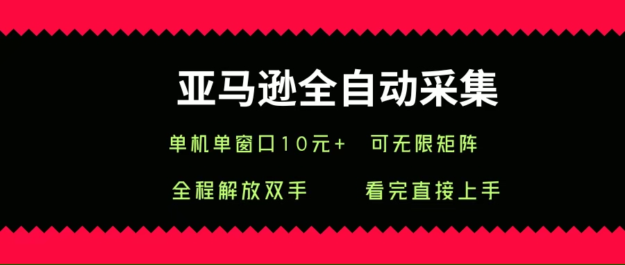 （15704期）亚马逊全自动采集，单机单窗口一天10+，可无限矩阵去做-轻金阁