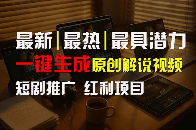 （15658期）短剧推广新思路，AI一键生成原创解说视频，10分钟产出100条，30天赚了5.5w-轻金阁