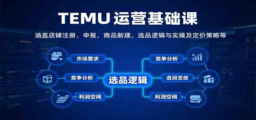 TEMU运营基础课：涵盖店铺注册、申报、商品新建，选品逻辑与实操及定价策略等-轻金阁