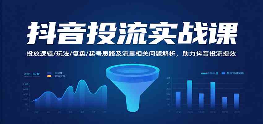 抖音投流实战课，投放逻辑/玩法/复盘/起号思路及流量相关问题解析，助力抖音投流提效-轻金阁