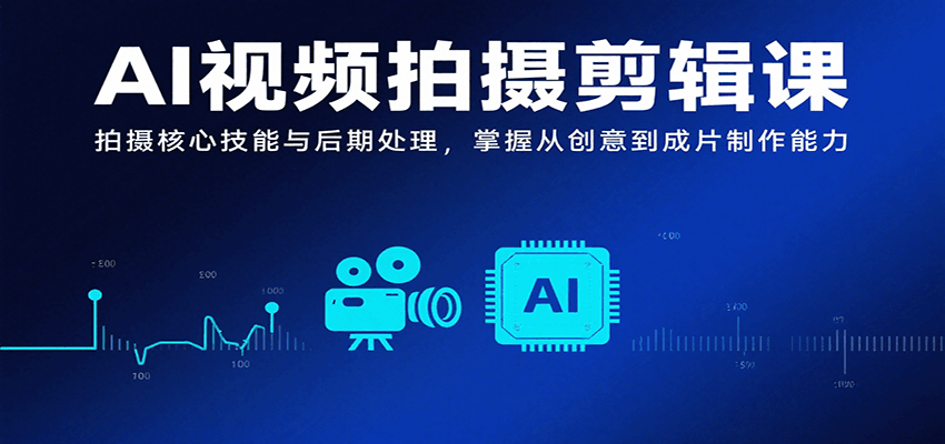 AI视频拍摄剪辑课，拍摄核心技能与后期处理，掌握从创意到成片制作能力-轻金阁