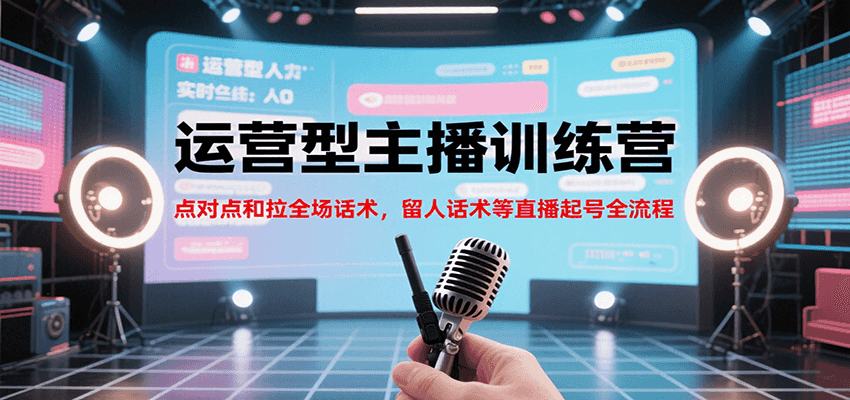 运营型主播训练营，点对点和拉全场话术，留人话术等直播起号全流程（更新8月）-轻金阁