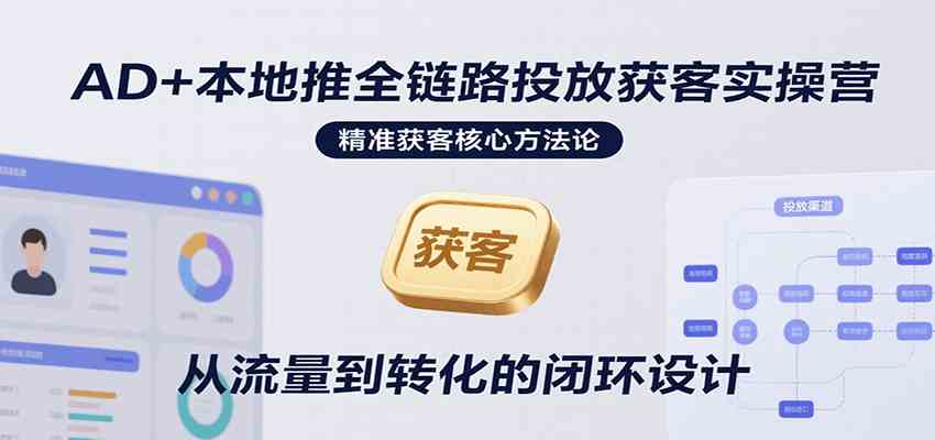 AD+本地推全链路投放获客实操营，快速掌握精准获客技巧，当天投放当天转化高效营销-轻金阁