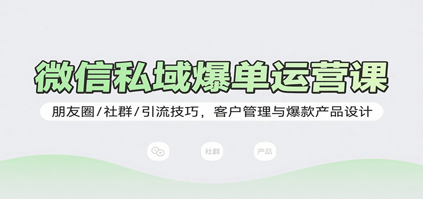 微信私域爆单运营课：朋友圈/社群/引流技巧，客户管理与爆款产品设计-轻金阁