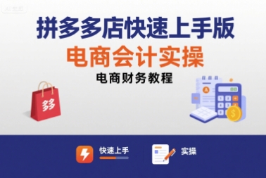 拼多多店快速上手版电商会计实操-电商财务教程-轻金阁