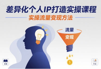 差异化个人IP打造实操课程，实操流量变现方法-轻金阁