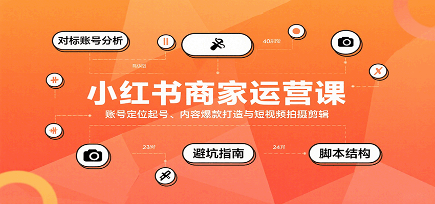 小红书商家运营课，账号定位起号、内容爆款打造与短视频拍摄剪辑-轻金阁