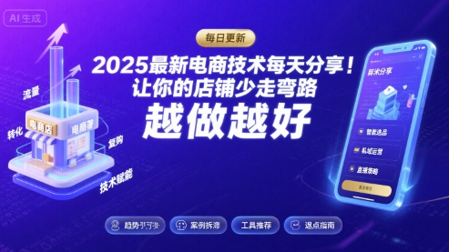2025最新电商技术每天分享，让你的店铺少走弯路，越做越好(更新8月)-轻金阁